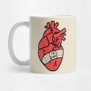 I'm Fine Broken Hearth With Plaster Sarcasm Mug